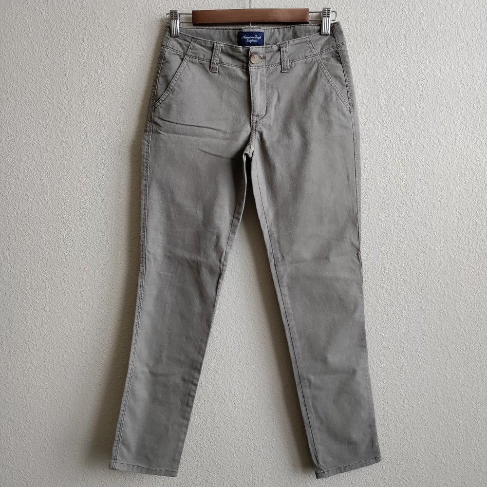 American Eagle Outfitters Stretch Pants in Tan/Gray Size 00 Regular